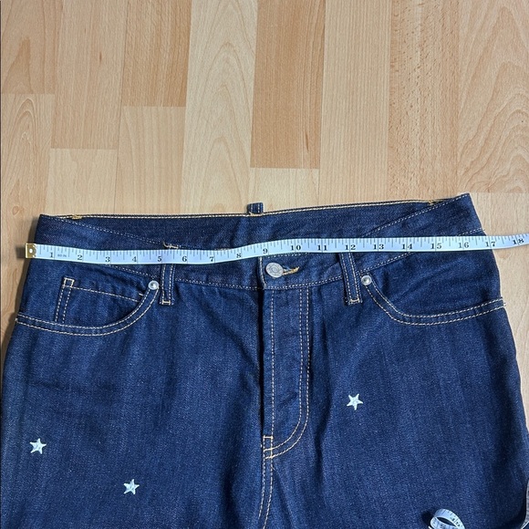 The Editor Star Embroidered Dark Wash Jean size 30 Cotton Lightweight Denim - Picture 5 of 10